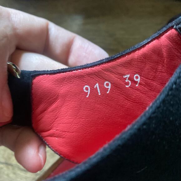 Pas De Rouge Sandals Wedge Heels Cork Suede Leather Black Gladiator Strappy - Picture 5 of 8